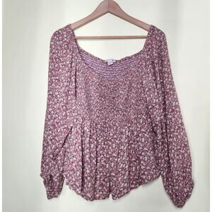 American Eagle Outfitters Mauve Floral Blouse